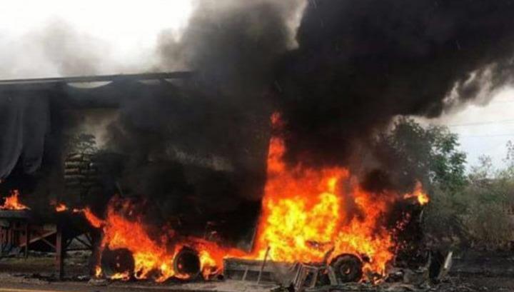 Հրդեհ՝ Բագրատաշենում․ բեռնատար է այրվել