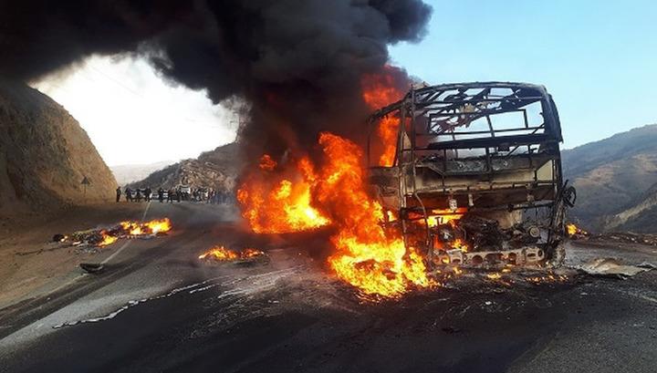 Մեղրի-Քաջարան ավտոճանապարհին ավտոբուս է ամբողջությամբ այրվել