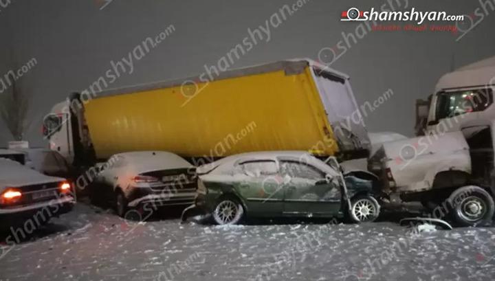 Իջևան-Սևան-Երևան ճանապարհին մերկասառույցի պատճառով բախվել է 40-ից ավելի ավտոմեքենա