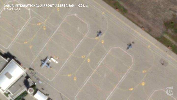 Հոկտեմբերի 3-ին Գյանջայի օդանավակայանում կայանված 2 թուրքական F-16 կործանիչները