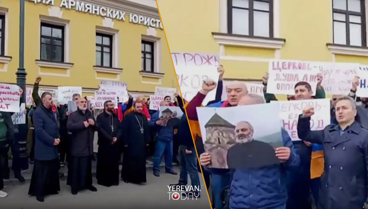 «Նիկոլ, դավաճան», «Ձեռքերդ հեռու սրբավայրից»․ բողոքի ակցիա՝ Մոսկվայում Հայաստանի դեսպանատան մոտ