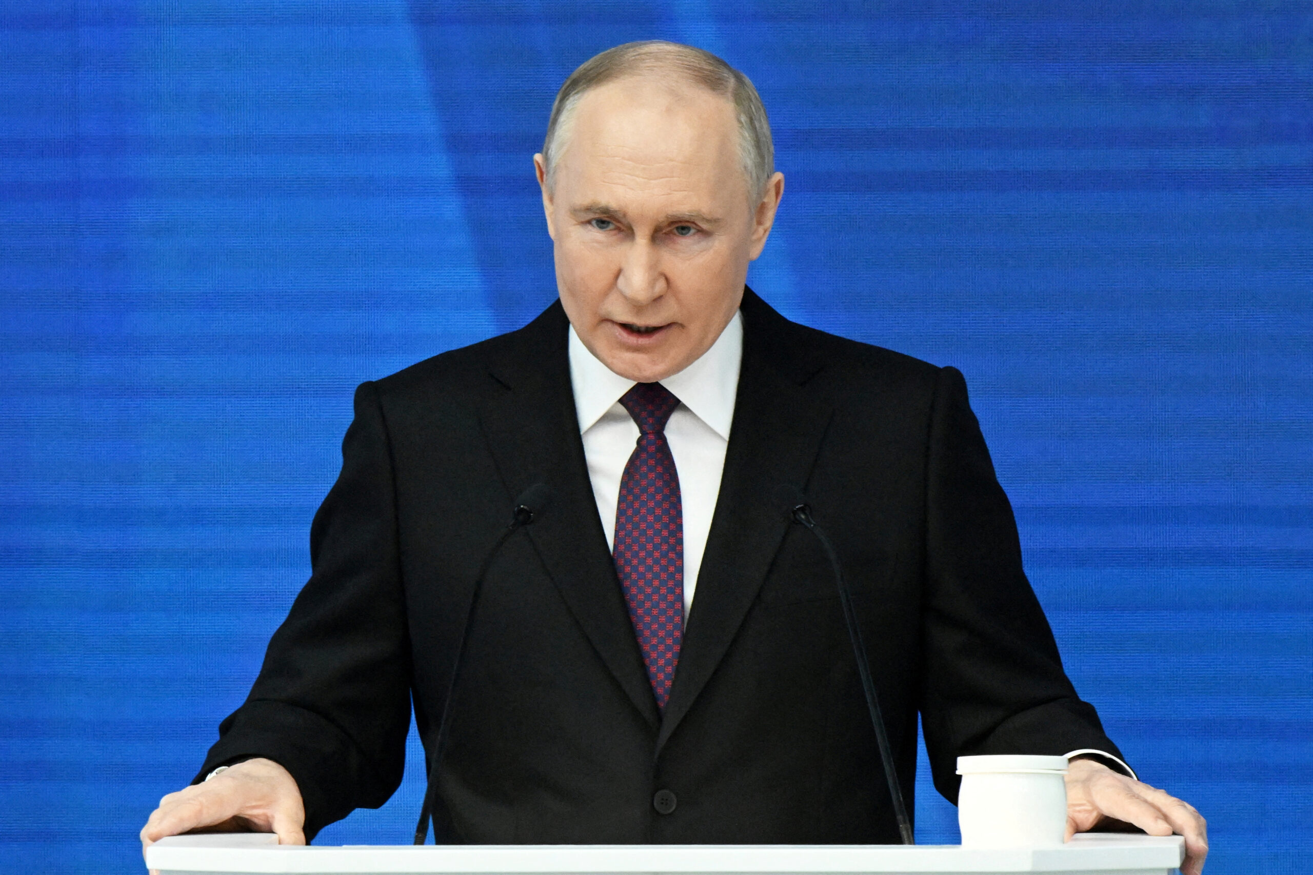 Russian President Putin addresses the Federal Assembly in Moscow