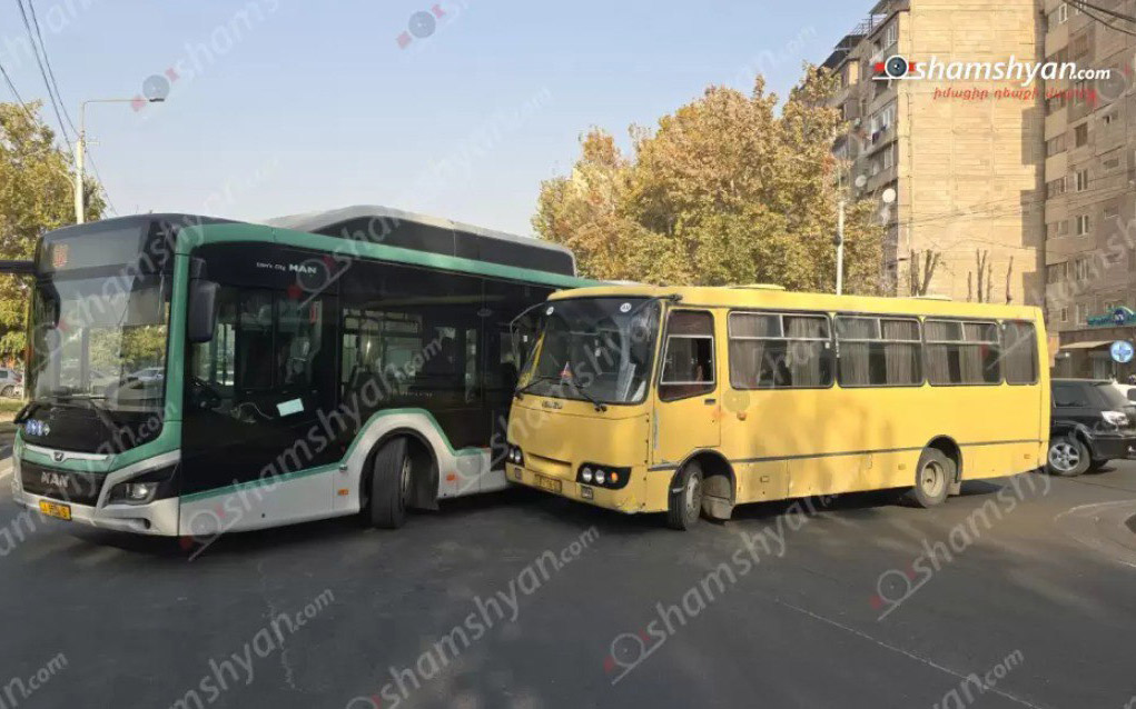 Ավտովթար՝ Երևանում. Բաբաջանյան փողոցում բախվել են «MAN» և «ISUZU» մակնիշի ավտոբուսները. տուժածներ չկան