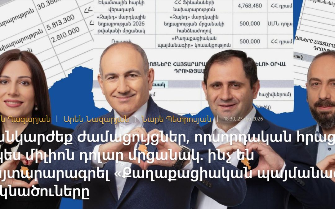Ինչ են հայտարարագրել «Քաղաքացիական պայմանագրի» թեկնածուները. Հետք