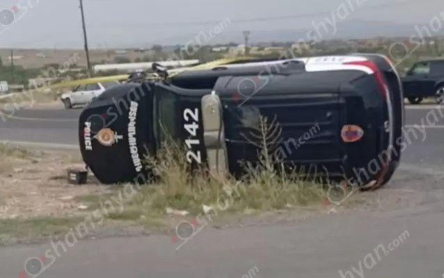Բախվել են պարեկային ծառայության «Toyota» ջիպն ու «Hyundai»-ն․ «Toyota»-ն կողաշրջվել է
